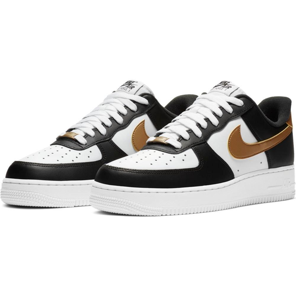 Nike Air Force 1 '07 Olympic "Black/Metallic Gold" Men's Shoes - BLACK Thumbnail View 3
