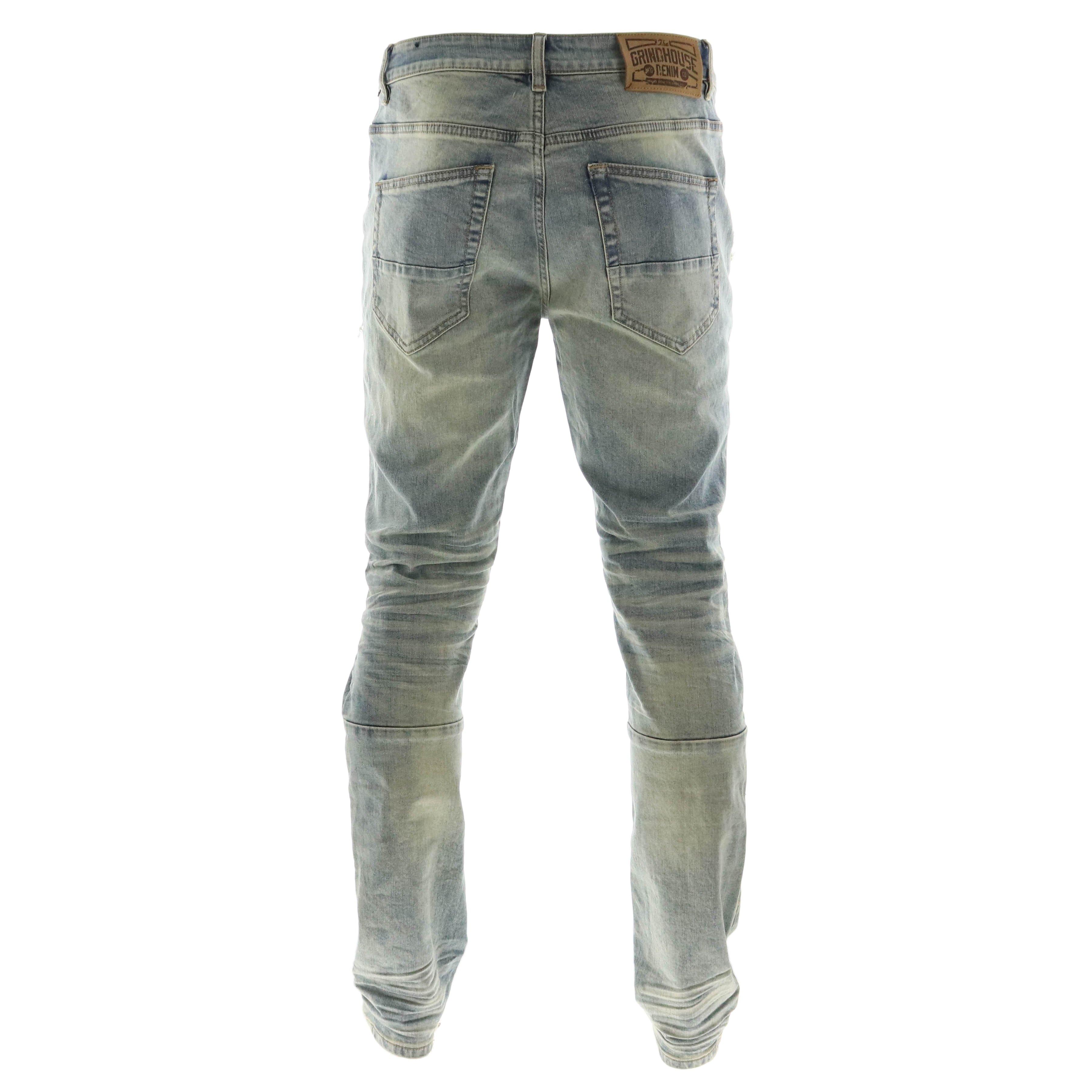 grindhouse men's sanded ripped jeans
