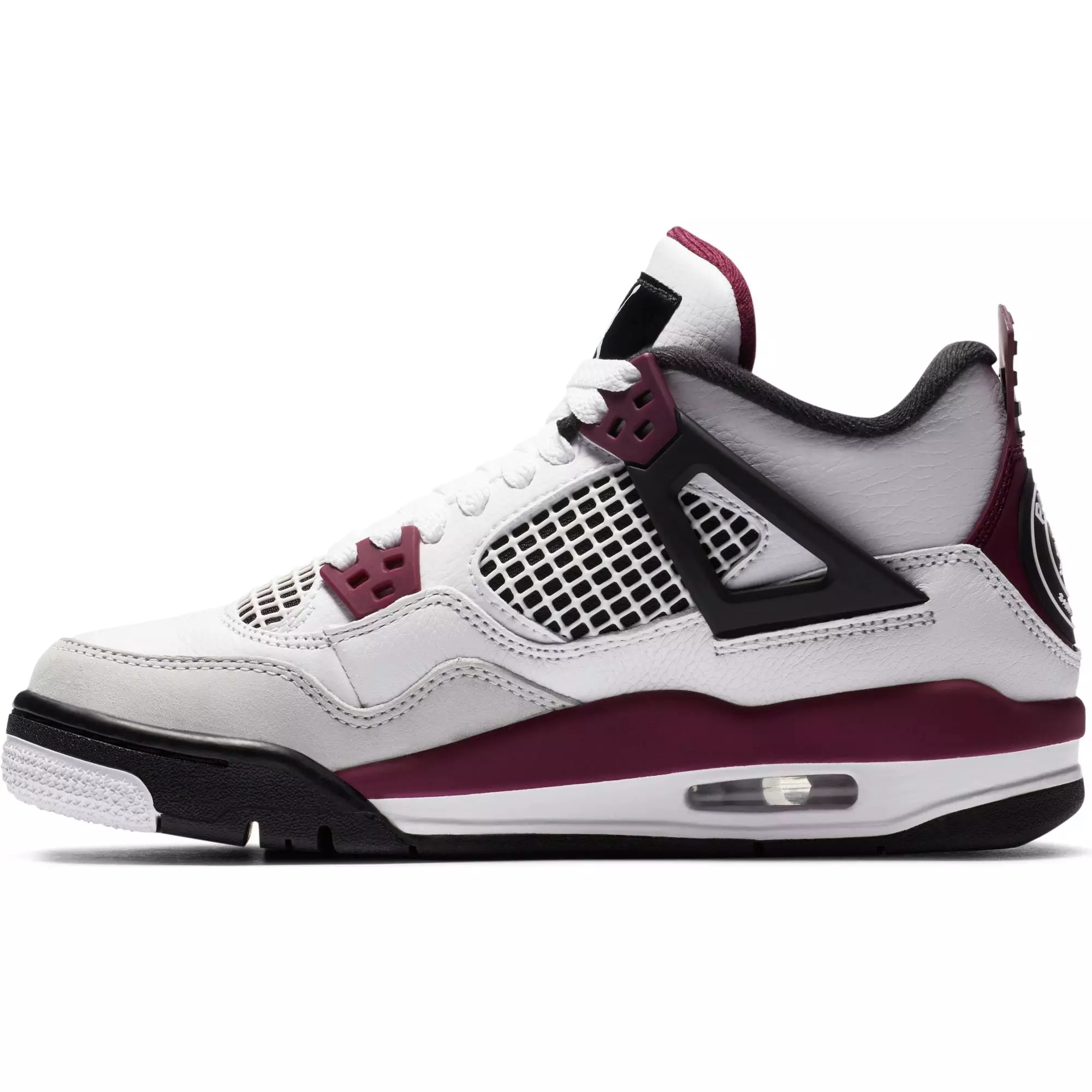 Jordan Retro 4 PSG "White/Bordeaux" Grade School Kids' Shoe - WHITE