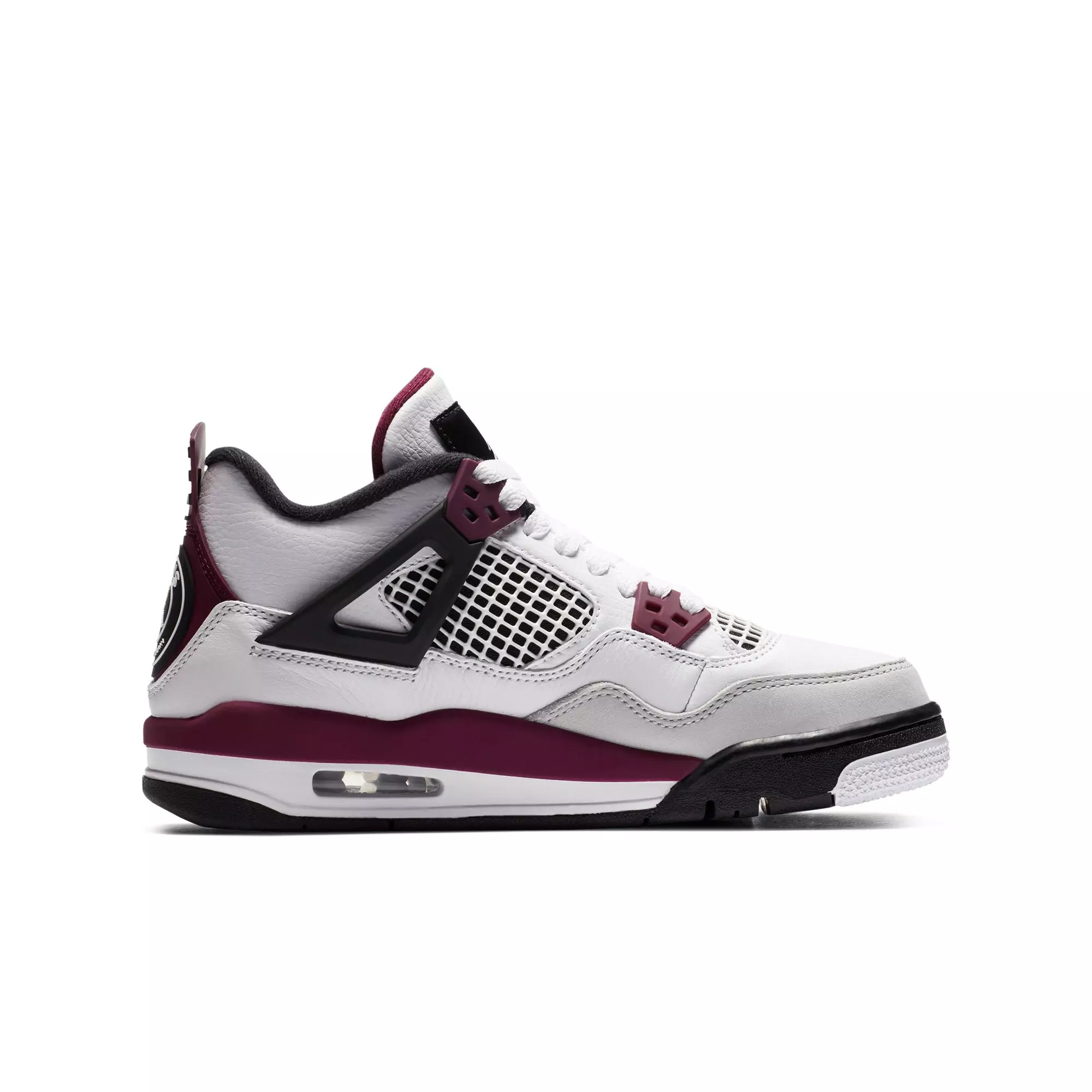 Jordan Retro 4 PSG "White/Bordeaux" Grade School Kids' Shoe - WHITE