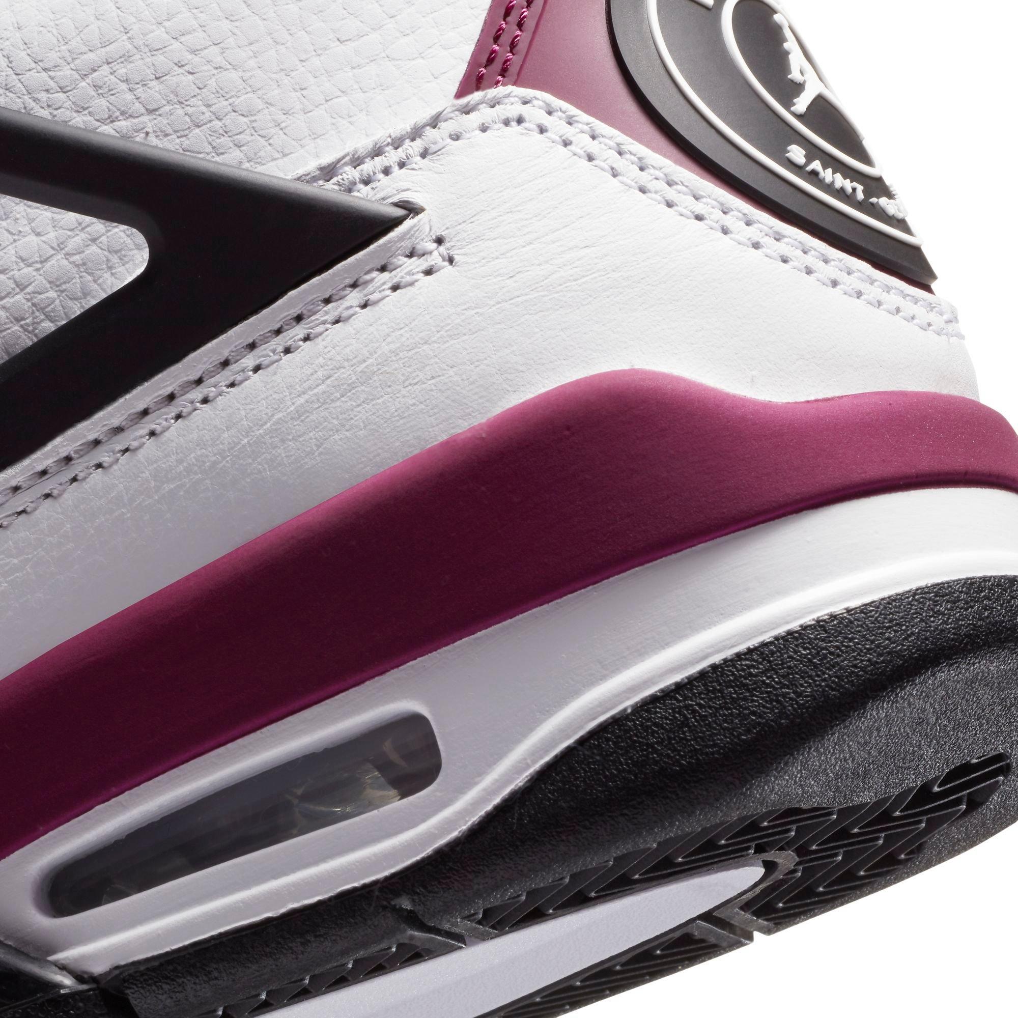 Jordan Retro 4 PSG "White/Bordeaux" Grade School Kids' Shoe - WHITE Thumbnail View 3