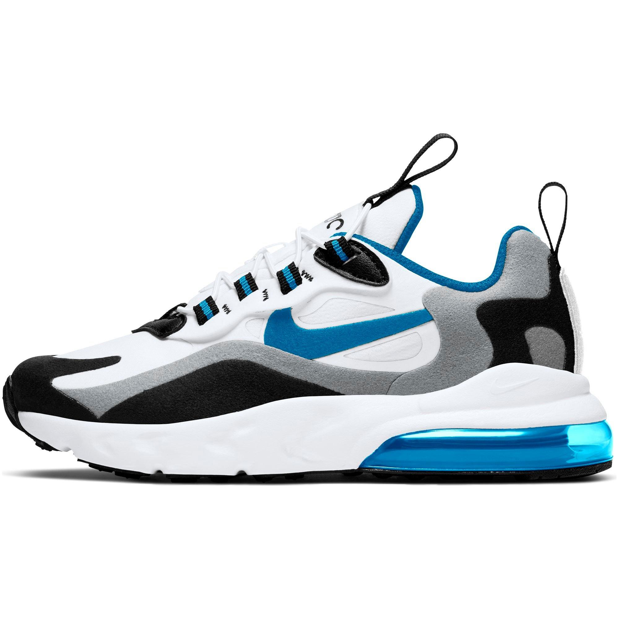 Nike Air Max 270 React White Laser Blue Wolf Grey Preschool Kids Shoe Hibbett City Gear