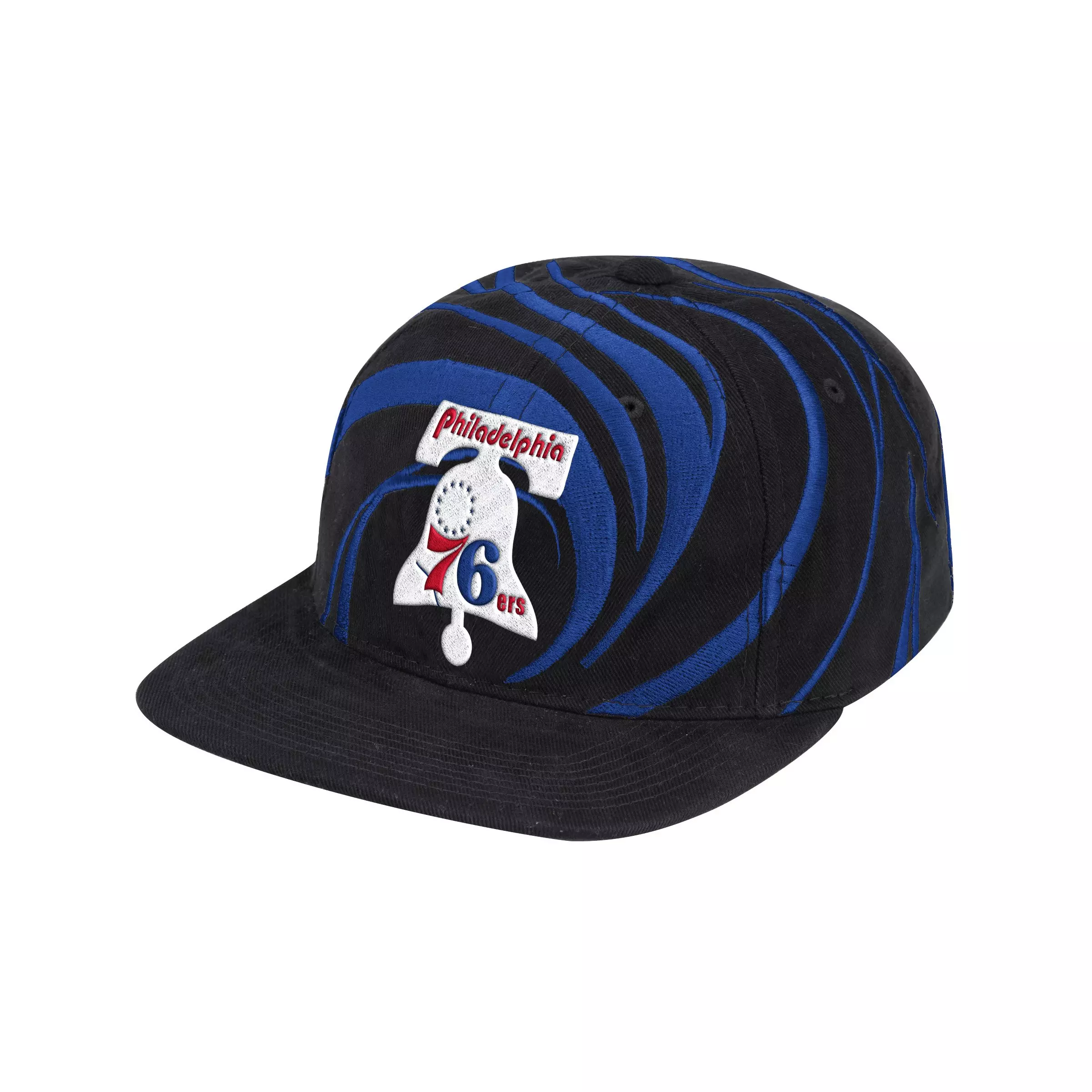 Mitchell & Ness Philadelphia 76ers Hurricane Snapback Hat - BLACK