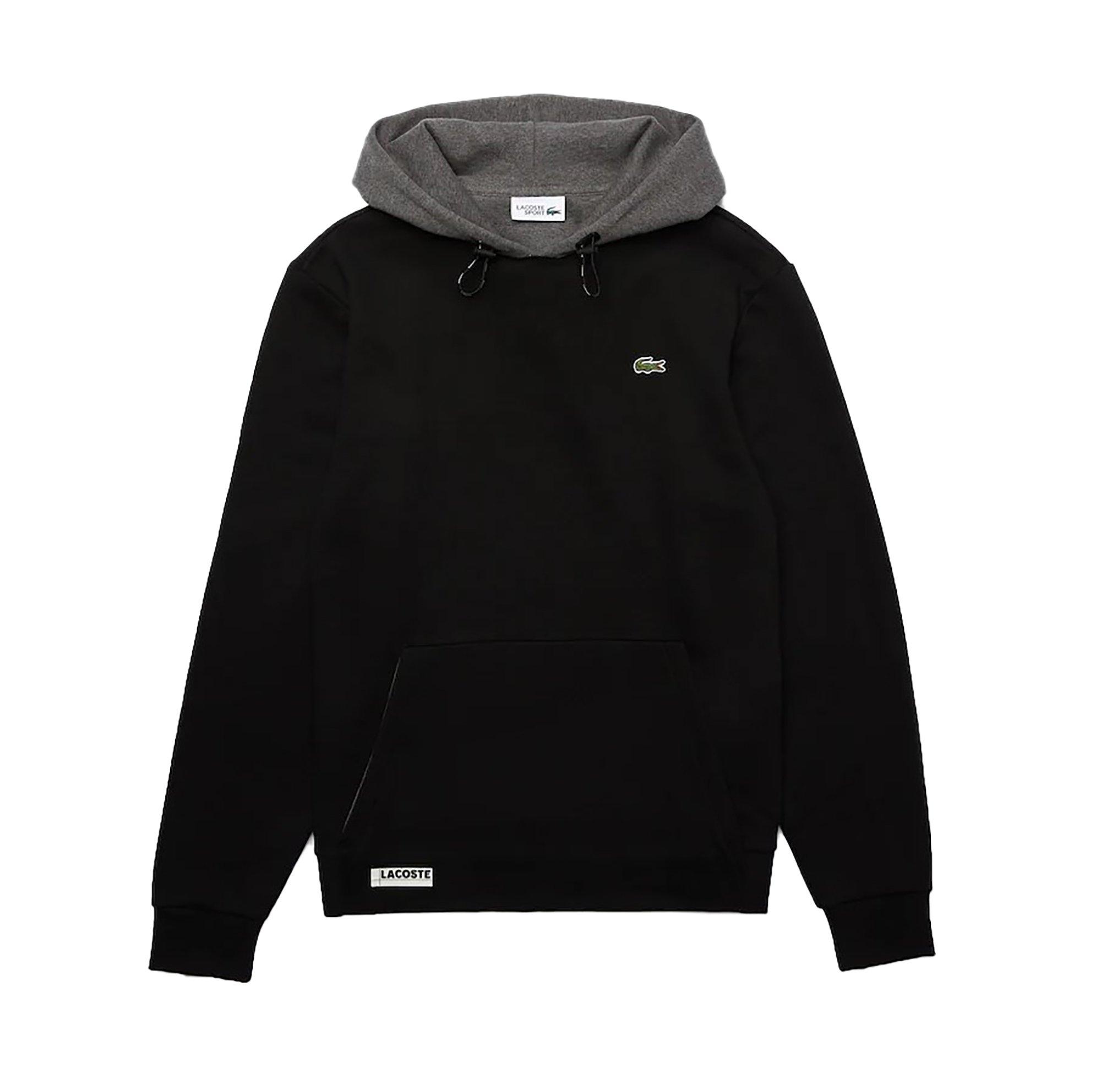 Lacoste Men's Sport Hooded Contrast Fleece Black Sweatshirt - Hibbett |  City Gear