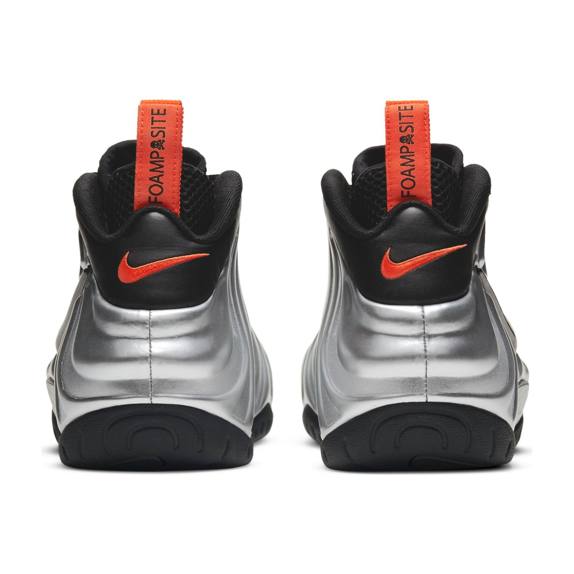 nike foamposite silver and orange