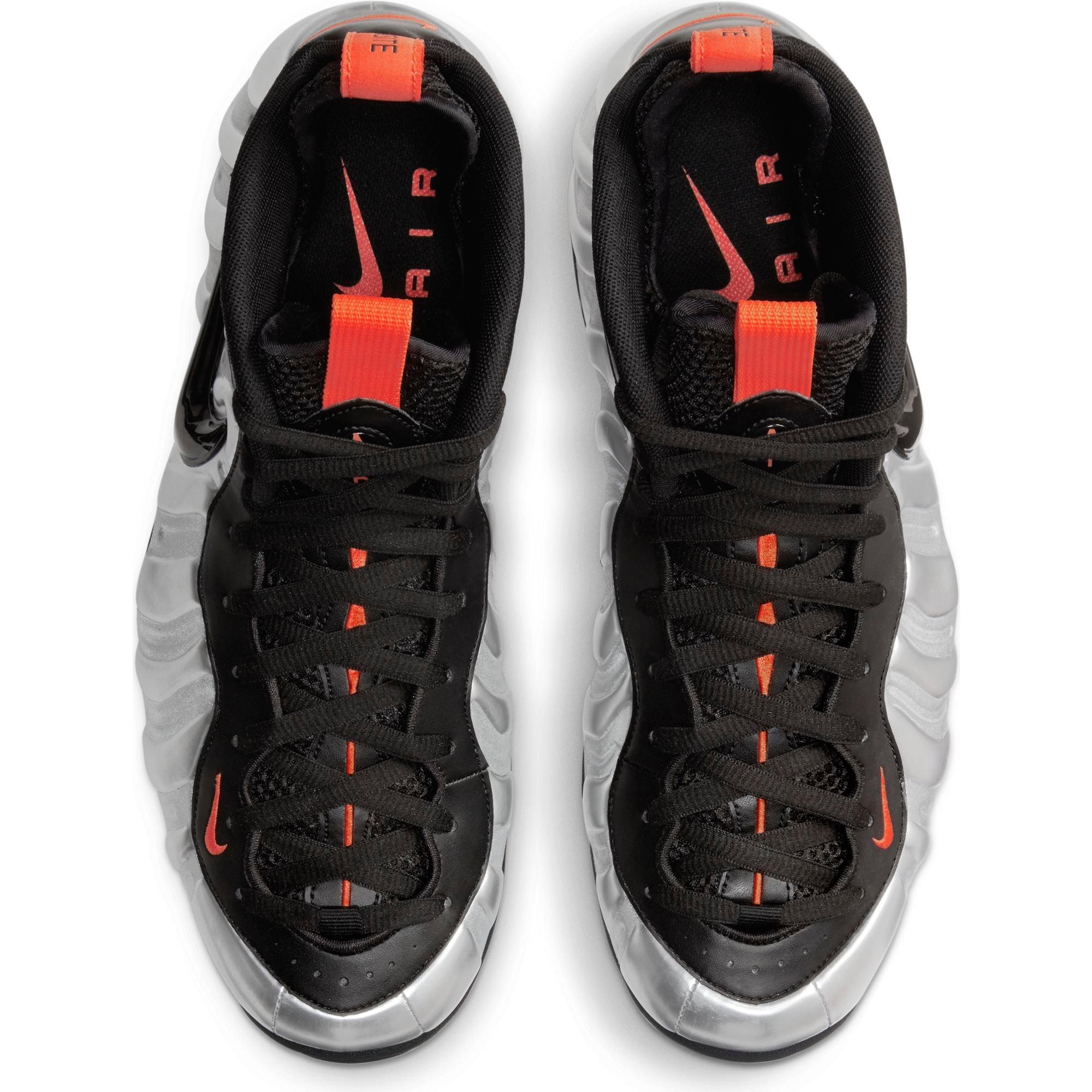 nike foamposite silver and orange