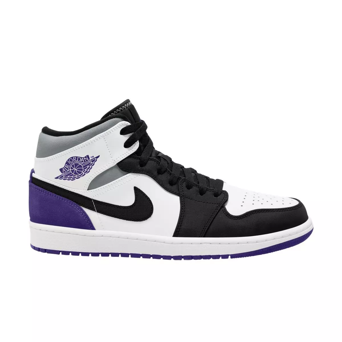 Jordan 1 Mid SE "White/Court Purple" Men's Shoes - WHITE