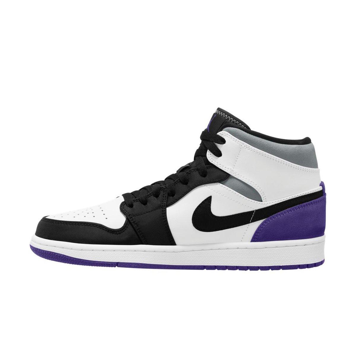 Jordan 1 Mid SE "White/Court Purple" Men's Shoes - WHITE Thumbnail View 2