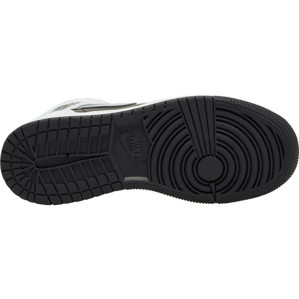 Jordan 1 Mid "Black/White/Light Smoke Grey" Grade School Kid's Shoes - GREY Thumbnail View 3