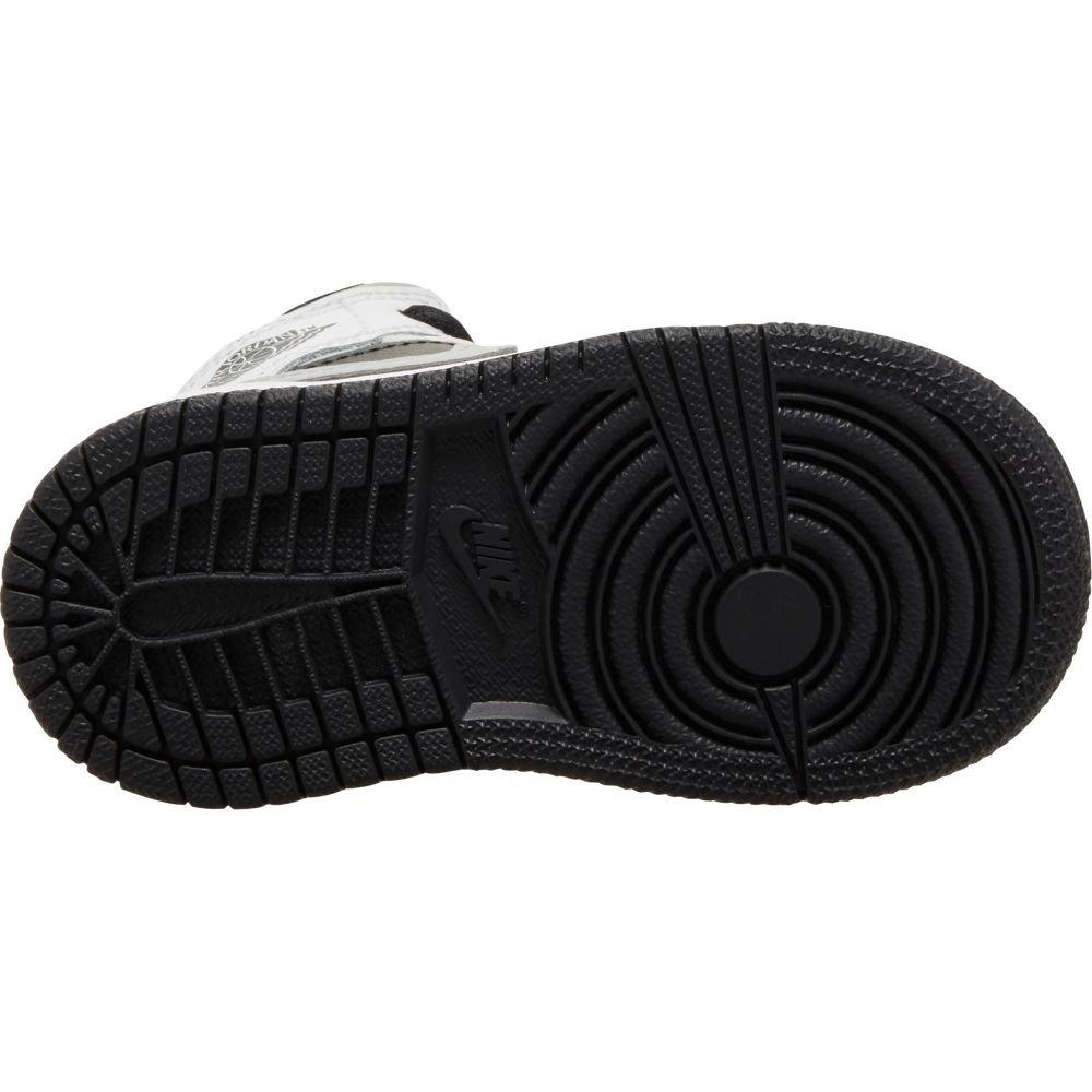 Jordan 1 Mid "Black/White/Light Smoke Grey" Toddler Kid's Shoes - GREY Thumbnail View 3