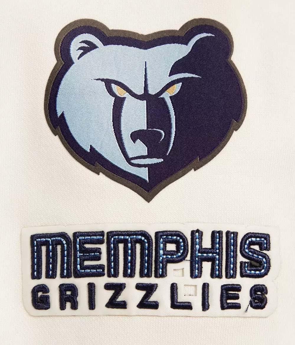 Pro Standard Women's Memphis Grizzlies Retro Classic Cropped Hoodie - Eggshell - EGGSHELL