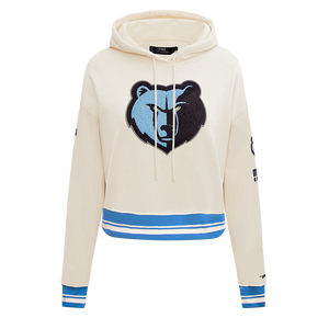 Pro Standard Women's Memphis Grizzlies Retro Classic Cropped Hoodie - Eggshell
