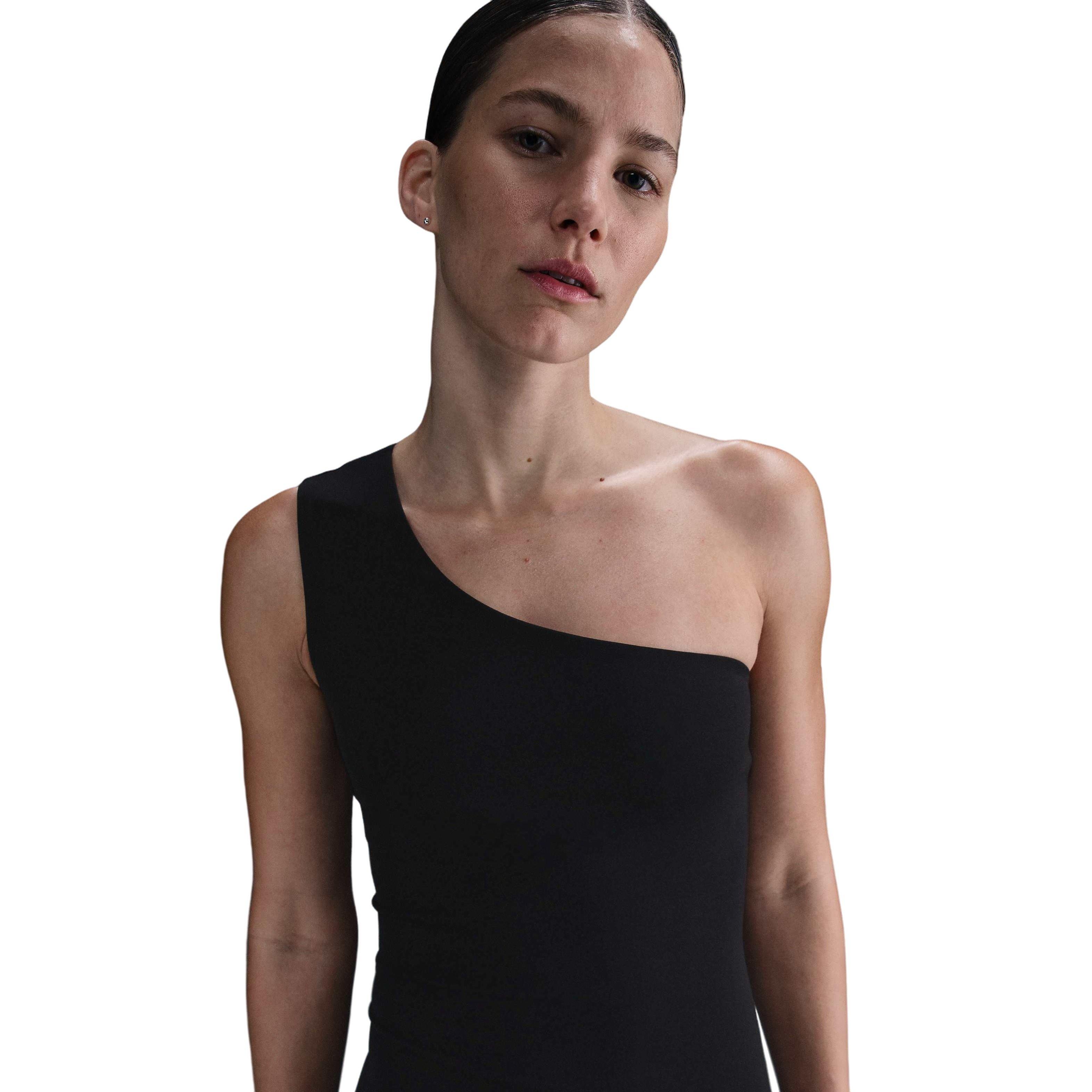 Nike Women's Zenvy Dri-FIT Asymmetrical Tank Top - BLACK Thumbnail View 1