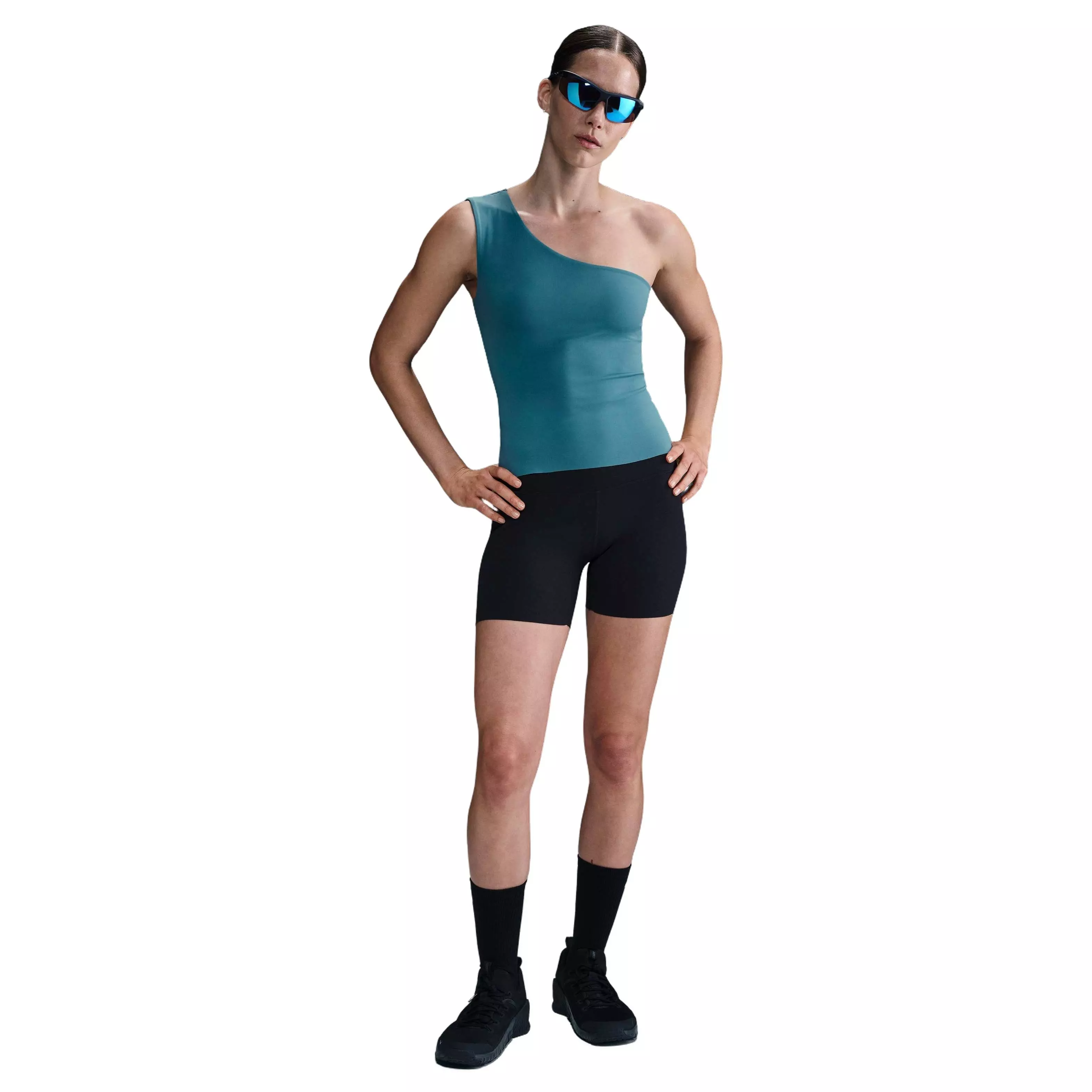 Nike Women's Zenvy Dri-FIT Asymmetrical Tank Top - TEAL