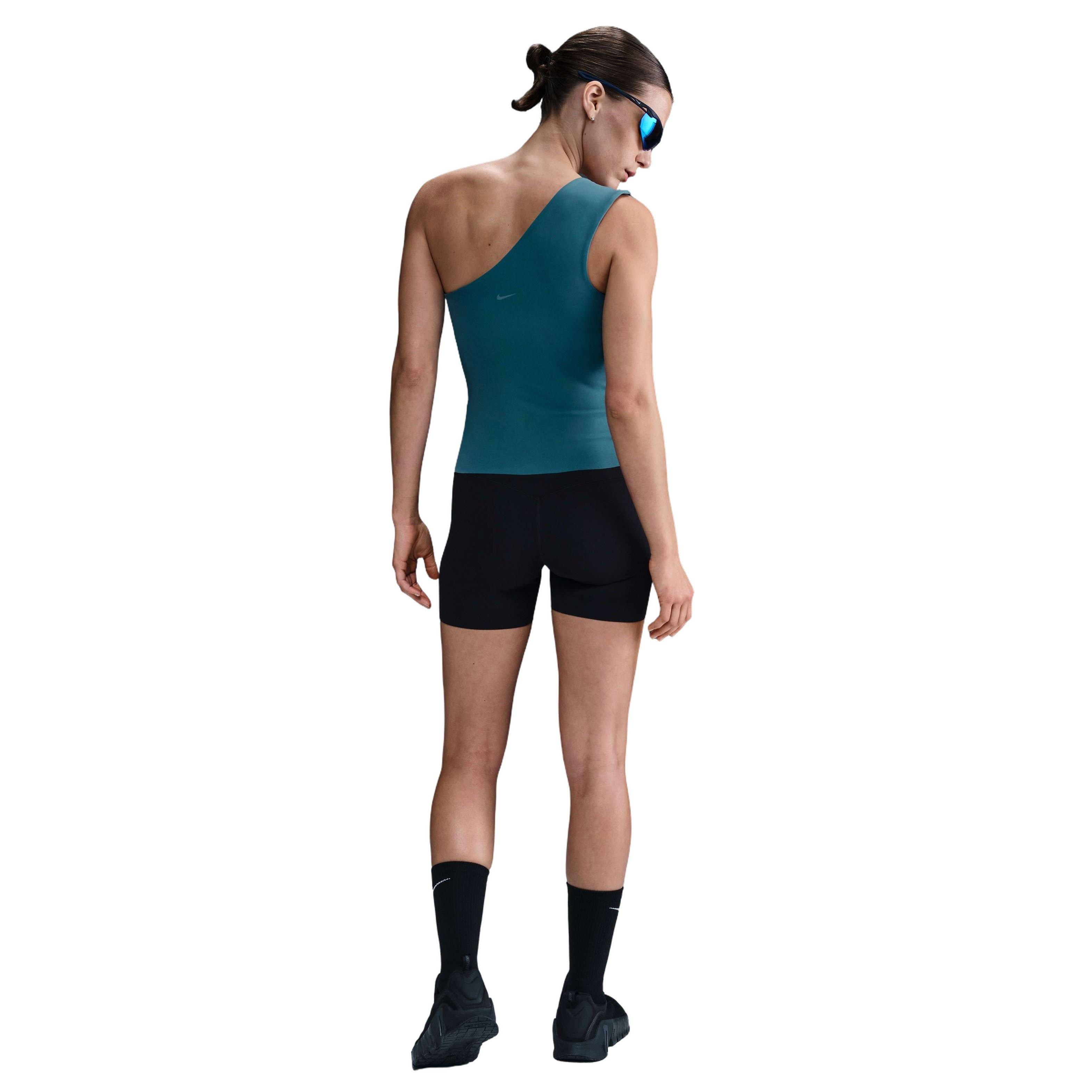Nike Women's Zenvy Dri-FIT Asymmetrical Tank Top - TEAL Thumbnail View 5