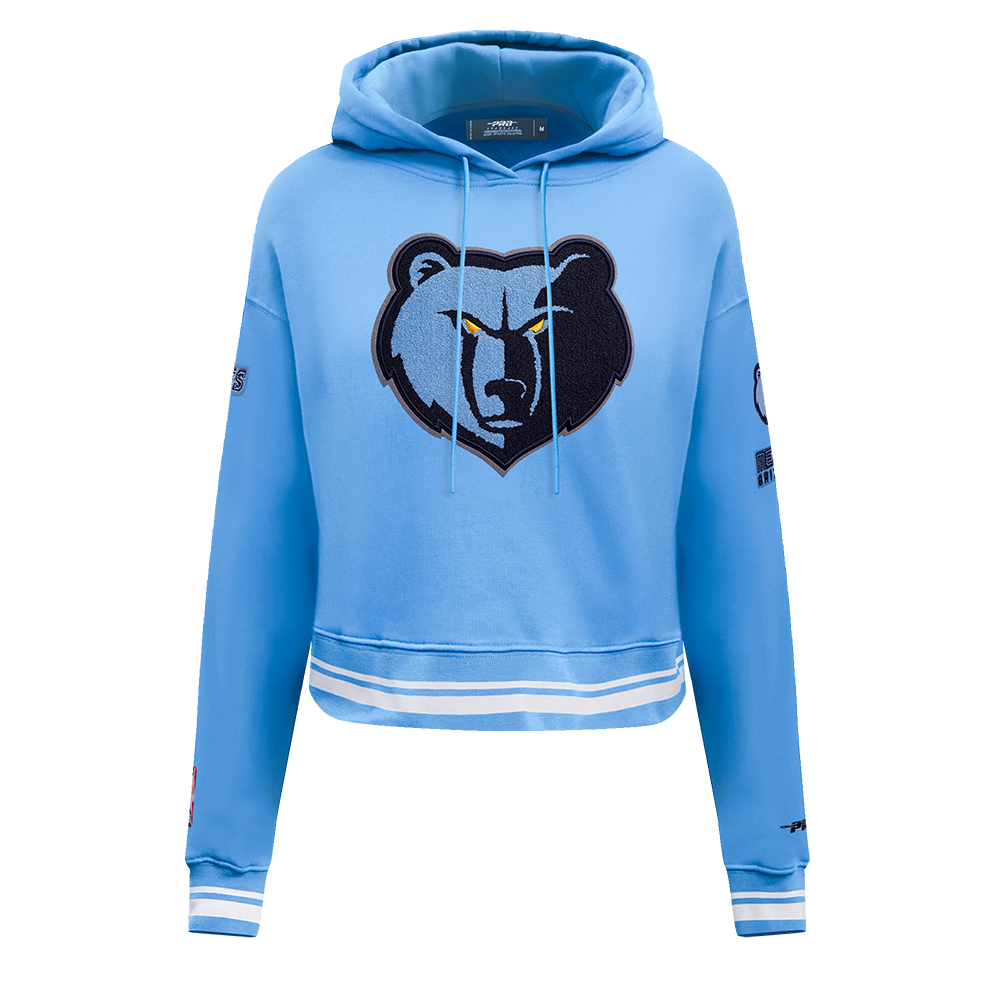 Pro Standard Women's Memphis Grizzlies Retro Classic Cropped Hoodie - Blue - BLUE Thumbnail View 1