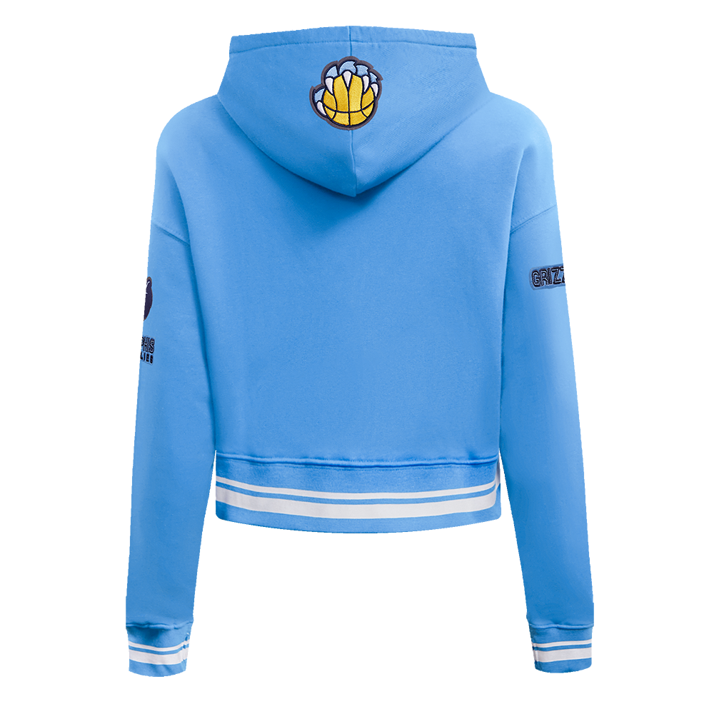 Pro Standard Women's Memphis Grizzlies Retro Classic Cropped Hoodie - Blue - BLUE Thumbnail View 2