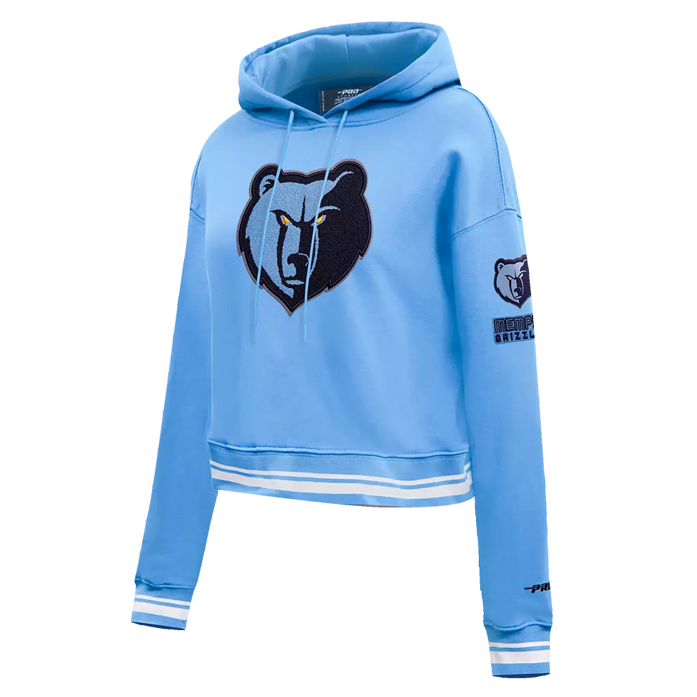 Pro Standard Women's Memphis Grizzlies Retro Classic Cropped Hoodie - Blue - BLUE