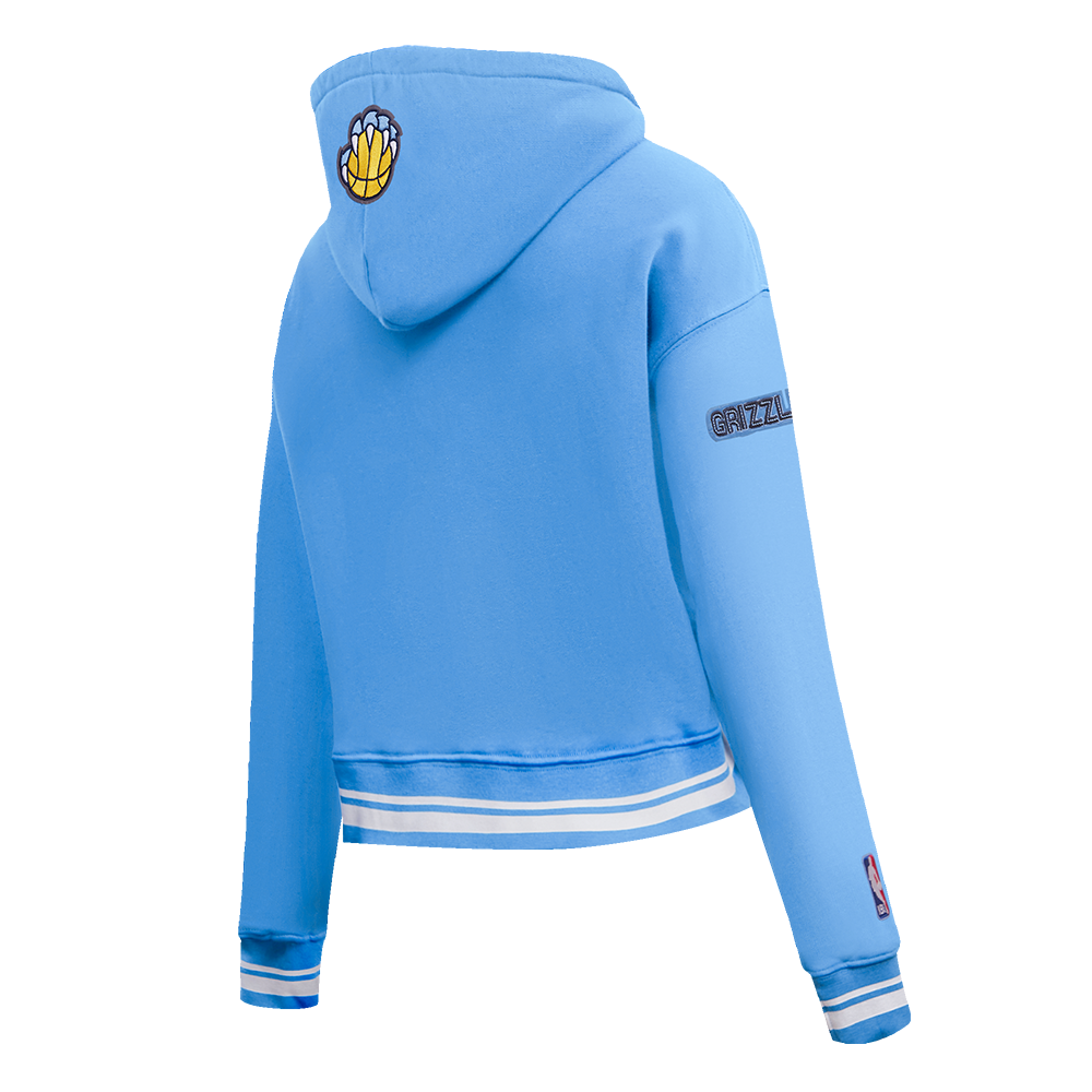 Pro Standard Women's Memphis Grizzlies Retro Classic Cropped Hoodie - Blue - BLUE Thumbnail View 4