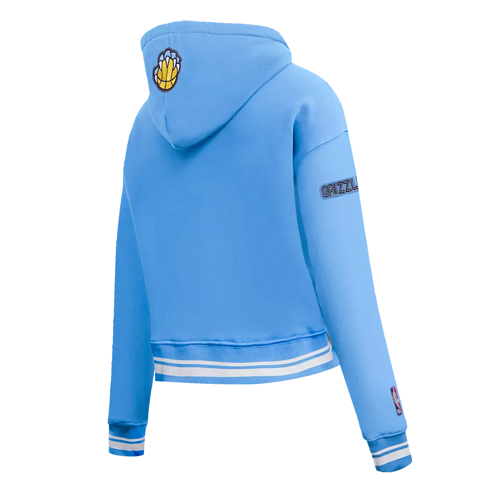 Pro Standard Women's Memphis Grizzlies Retro Classic Cropped Hoodie - Blue - BLUE