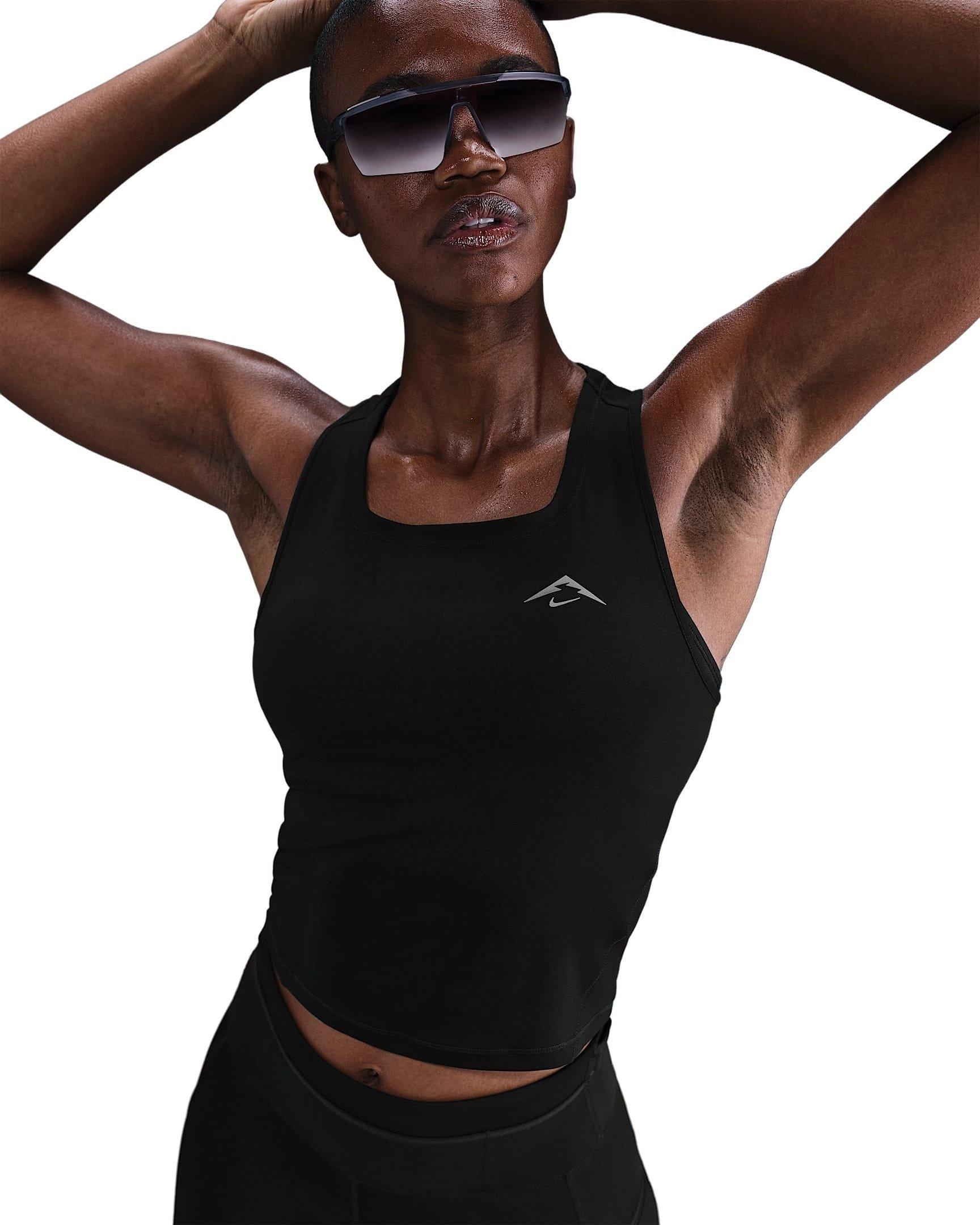 Nike Women's Trail Dri-FIT Running Tank Top -Black - BLACK Thumbnail View 1