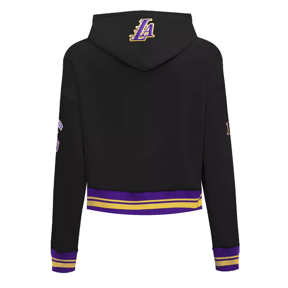 Pro Standard Women's Los Angeles Lakers Retro Classic Cropped Hoodie - Black/Purple - BLACK/PURPLE