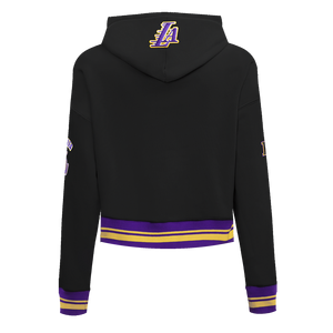 Pro Standard Women's Los Angeles Lakers Retro Classic Cropped Hoodie - Black/Purple