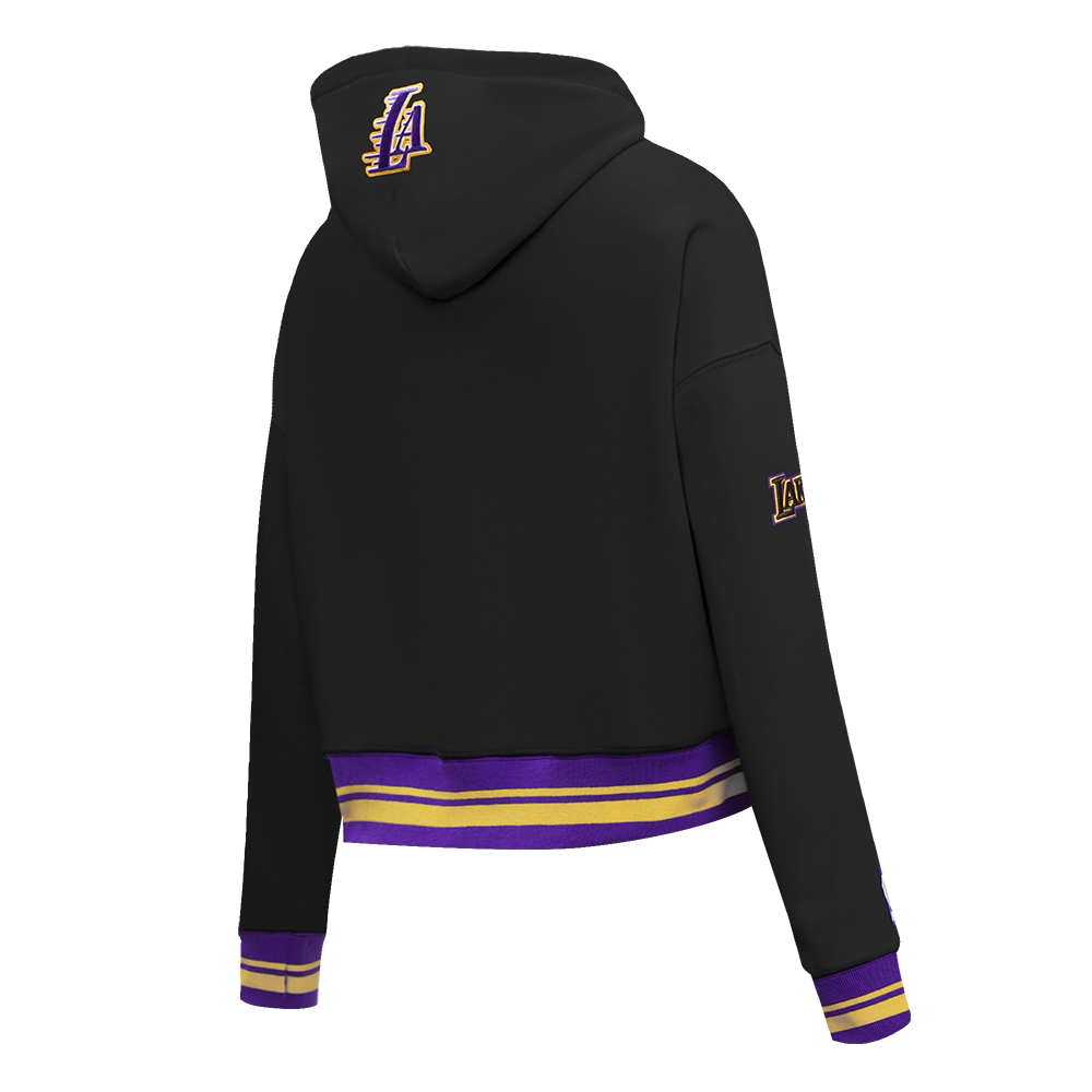 Pro Standard Women's Los Angeles Lakers Retro Classic Cropped Hoodie - Black/Purple - BLACK/PURPLE Thumbnail View 4