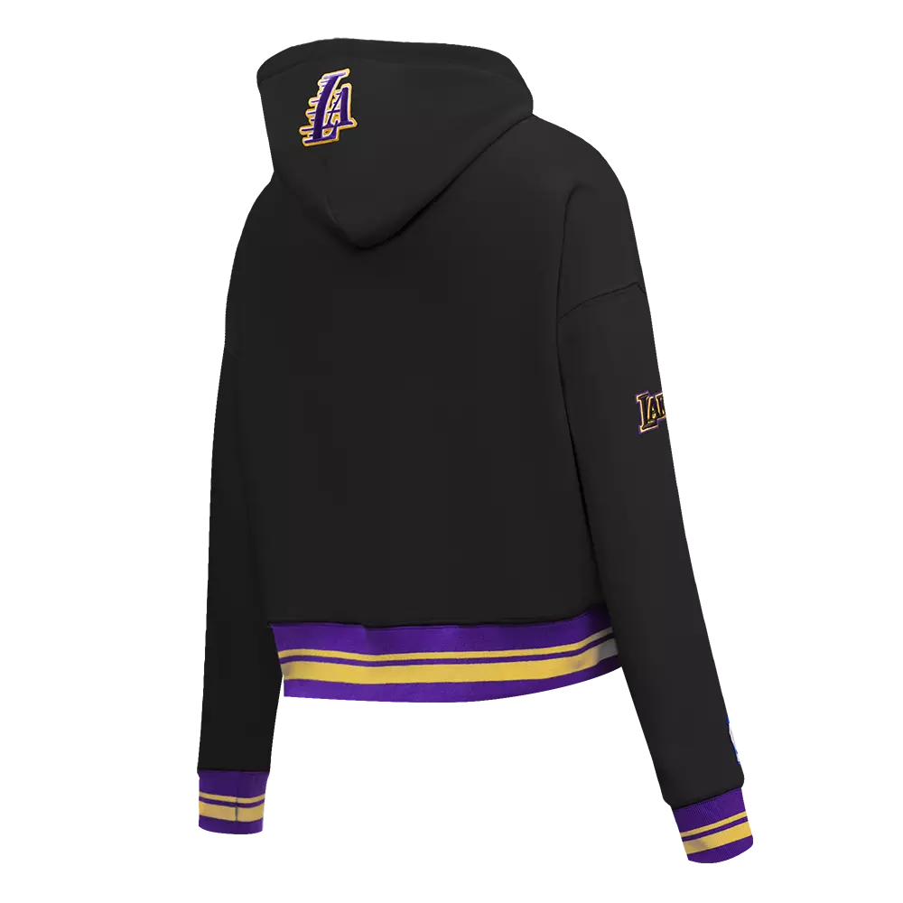 Pro Standard Women's Los Angeles Lakers Retro Classic Cropped Hoodie - Black/Purple - BLACK/PURPLE