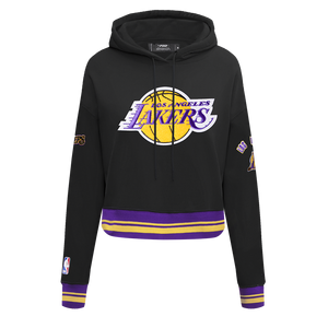 Pro Standard Women's Los Angeles Lakers Retro Classic Cropped Hoodie - Black/Purple