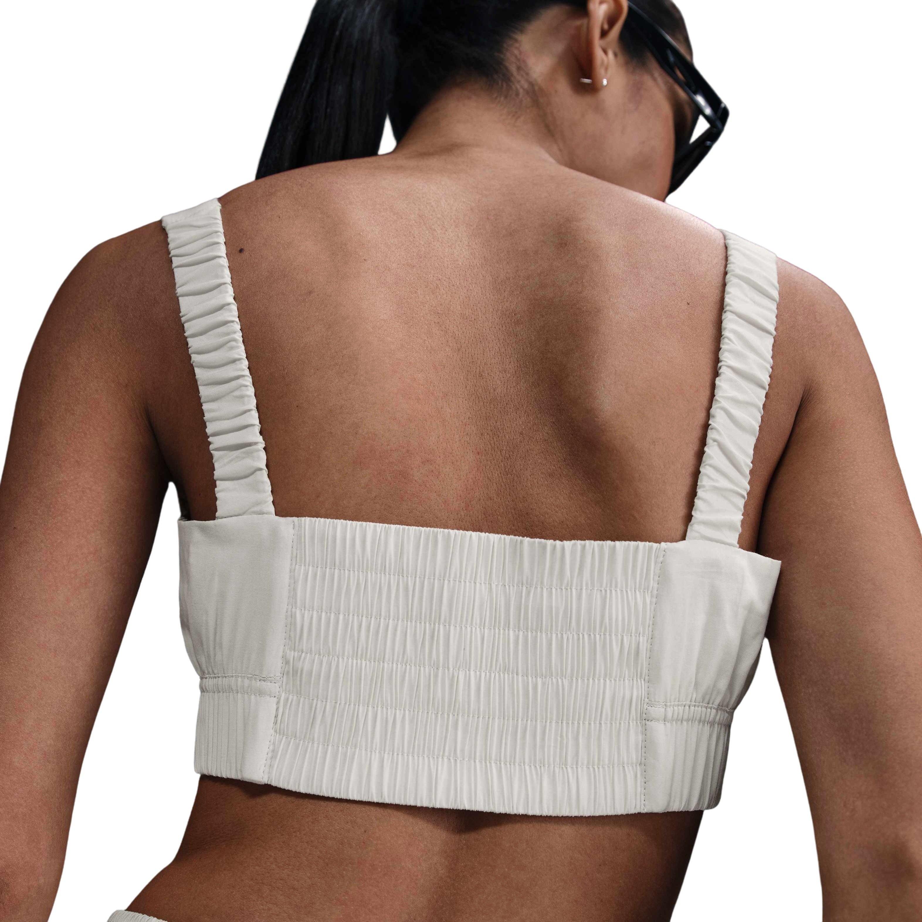 Nike Women's Sportswear Chill Poplin Sports Crop Tank - BROWN Thumbnail View 2