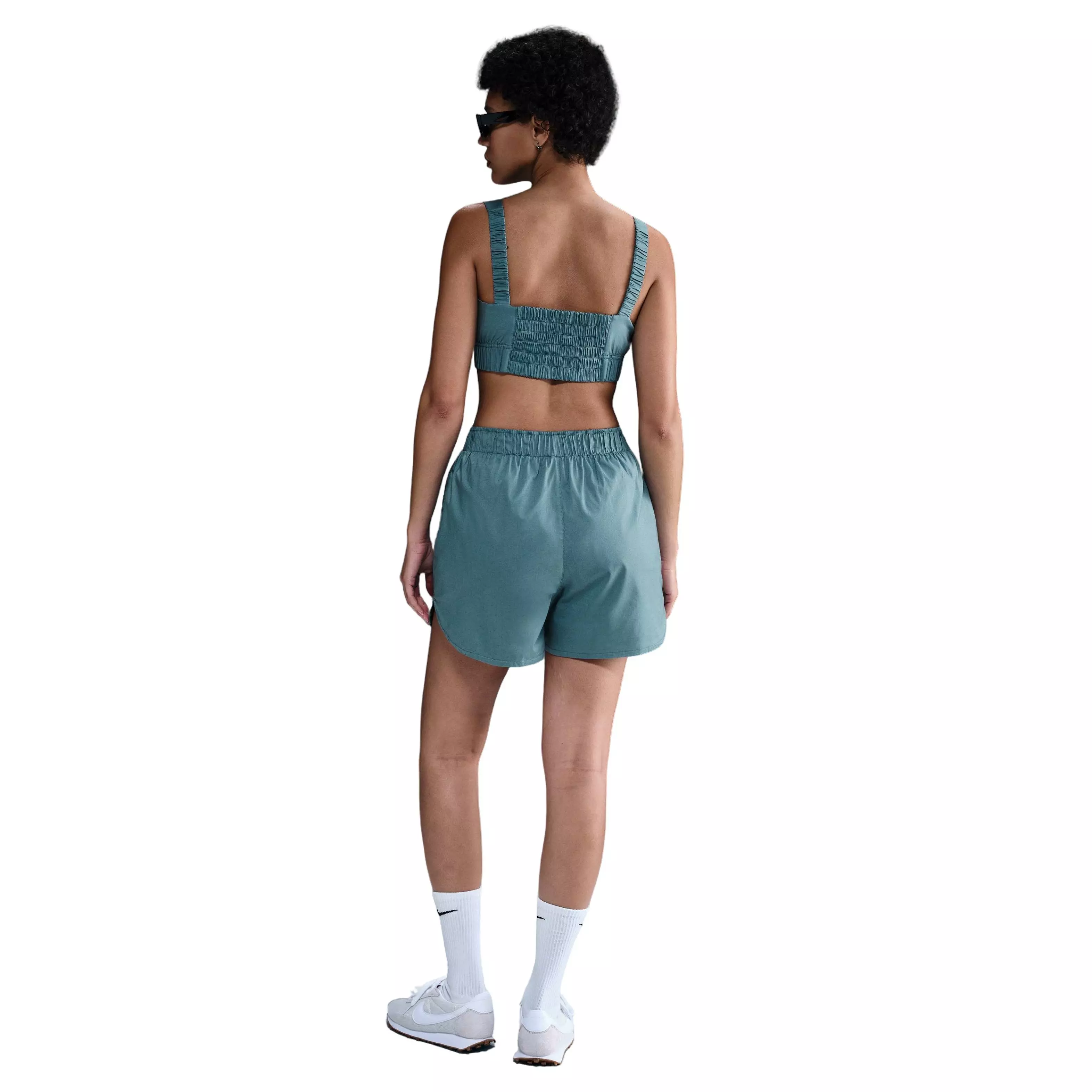 Nike Women's Sportswear Chill Poplin Sports Crop Tank - BLUE