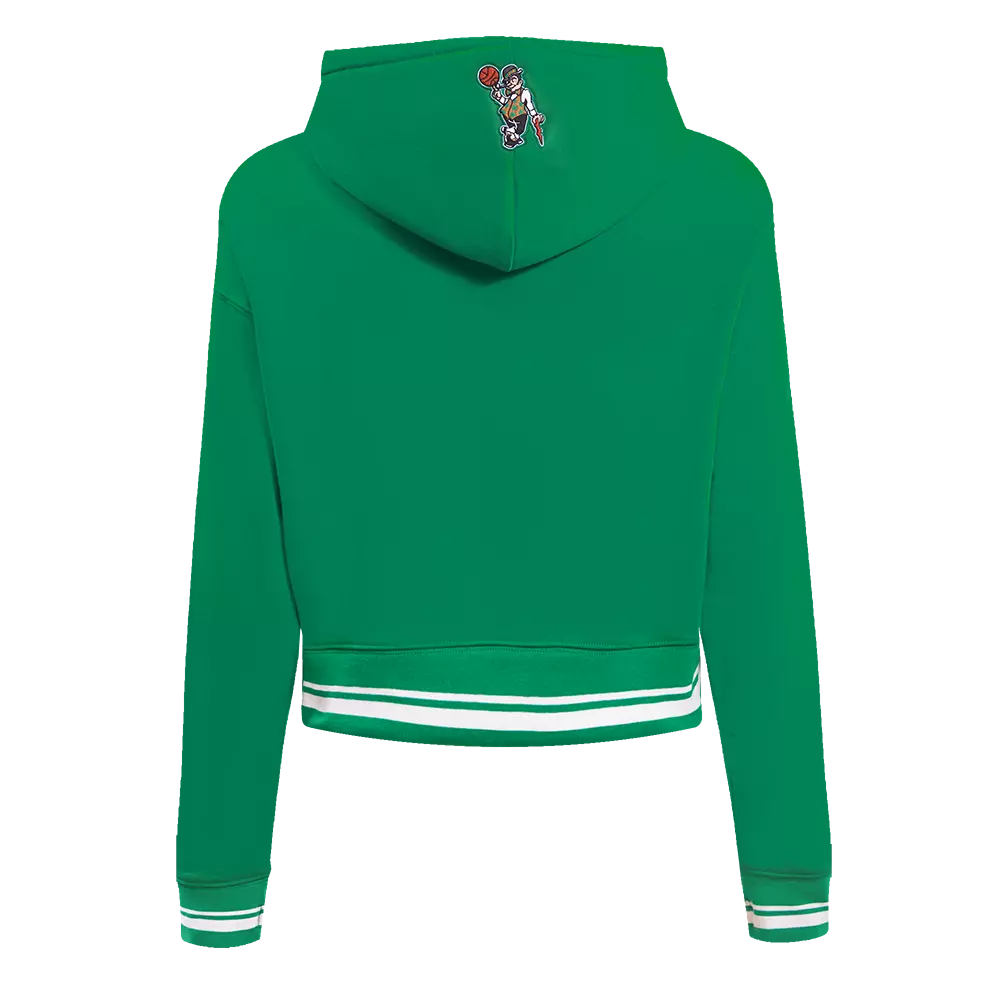 Pro Standard Women's Boston Celtics Retro Classic Cropped Hoodie - Green - GREEN