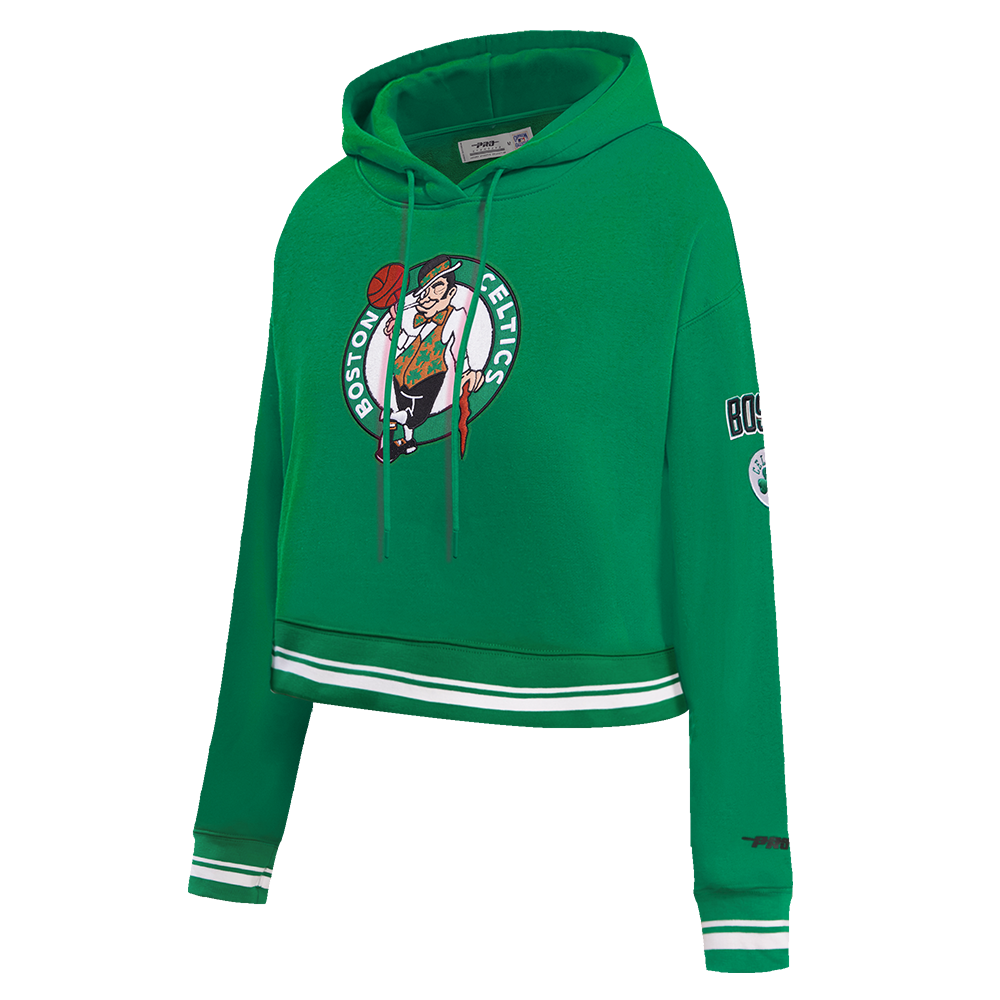 Pro Standard Women's Boston Celtics Retro Classic Cropped Hoodie - Green - GREEN Thumbnail View 3