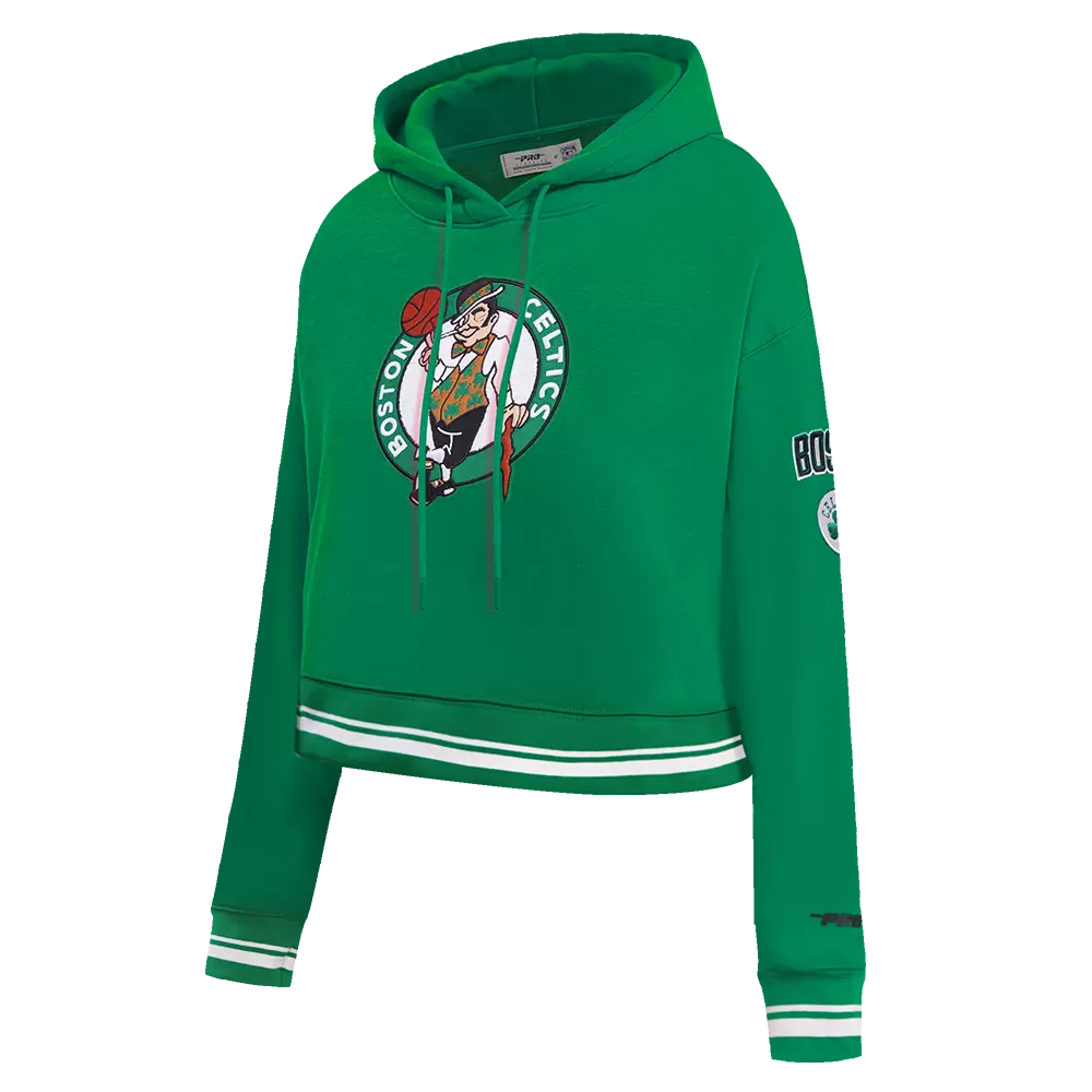 Pro Standard Women's Boston Celtics Retro Classic Cropped Hoodie - Green - GREEN