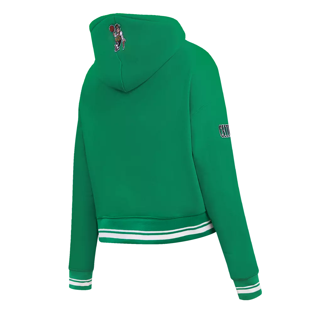Pro Standard Women's Boston Celtics Retro Classic Cropped Hoodie - Green - GREEN
