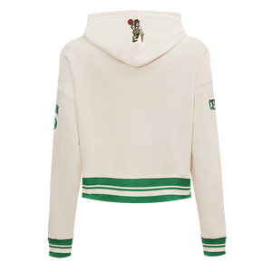 Pro Standard Women's Boston Celtics Retro Classic Cropped Hoodie - Eggshell