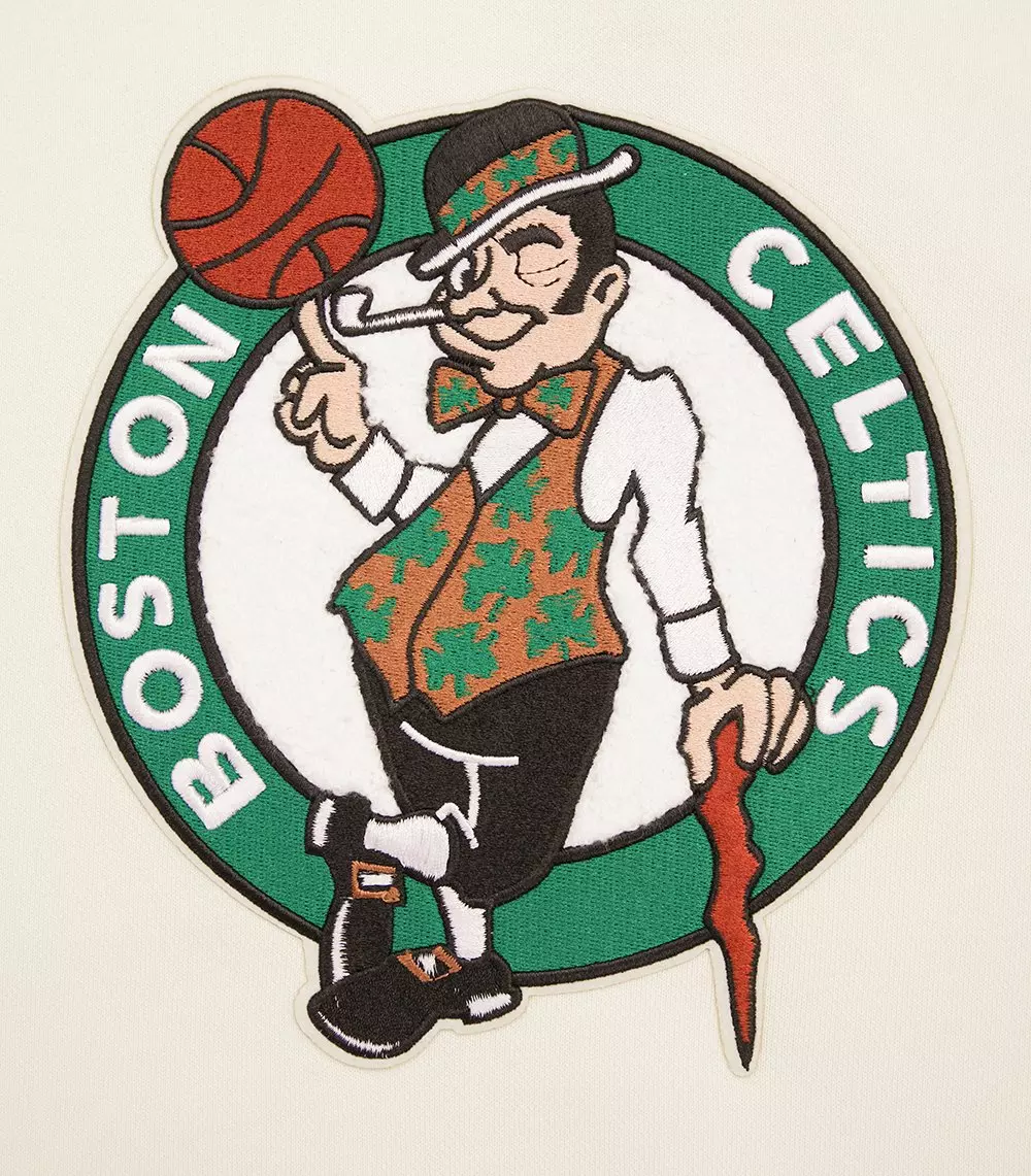 Pro Standard Women's Boston Celtics Retro Classic Cropped Hoodie - Eggshell - EGGSHELL