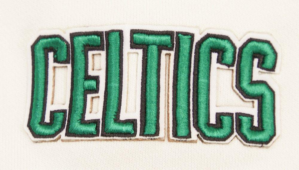 Pro Standard Women's Boston Celtics Retro Classic Cropped Hoodie - Eggshell - EGGSHELL Thumbnail View 8