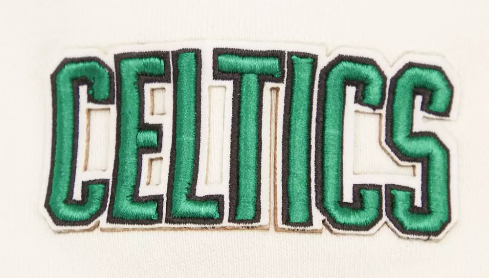 Pro Standard Women's Boston Celtics Retro Classic Cropped Hoodie - Eggshell - EGGSHELL