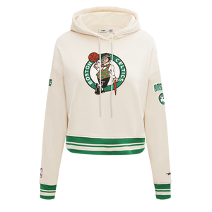 Pro Standard Women's Boston Celtics Retro Classic Cropped Hoodie - Eggshell