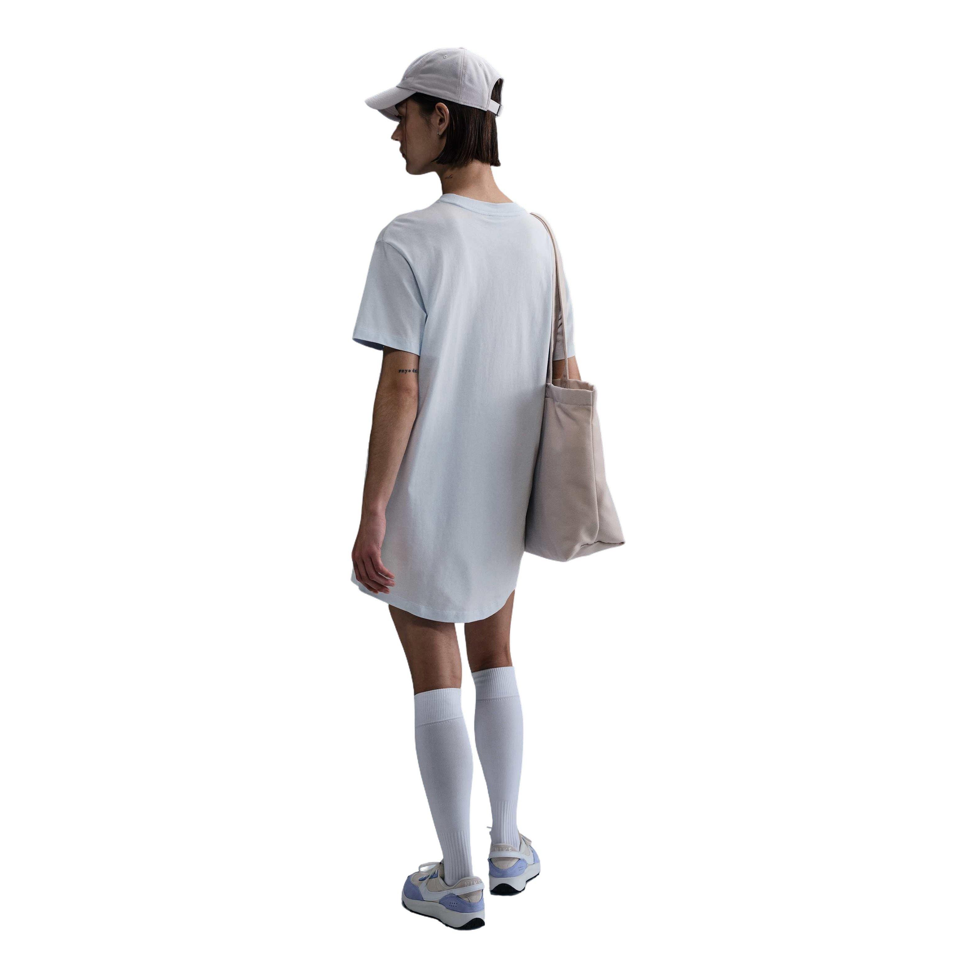 Nike Women's Sportswear Essentials Oversized Short Sleeve T-Shirt Dress -Blue - BLUE Thumbnail View 2