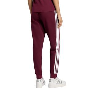 adidas Women's Essentials 3-Stripes Fleece Slim Pants - Maroon - MAROON