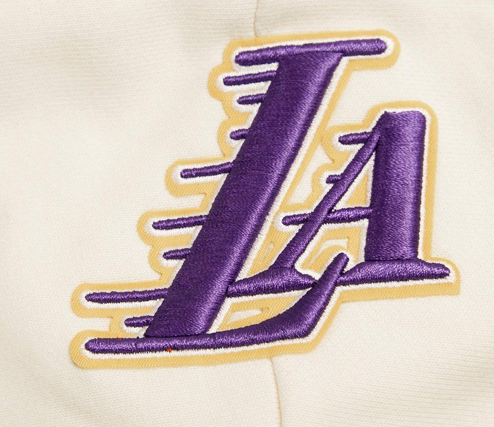 Pro Standard Women's Los Angeles Lakers Retro Classic Cropped Hoodie - Eggshell - EGGSHELL Thumbnail View 6