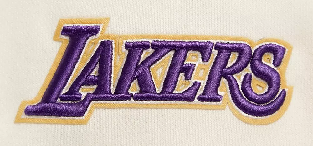 Pro Standard Women's Los Angeles Lakers Retro Classic Cropped Hoodie - Eggshell - EGGSHELL