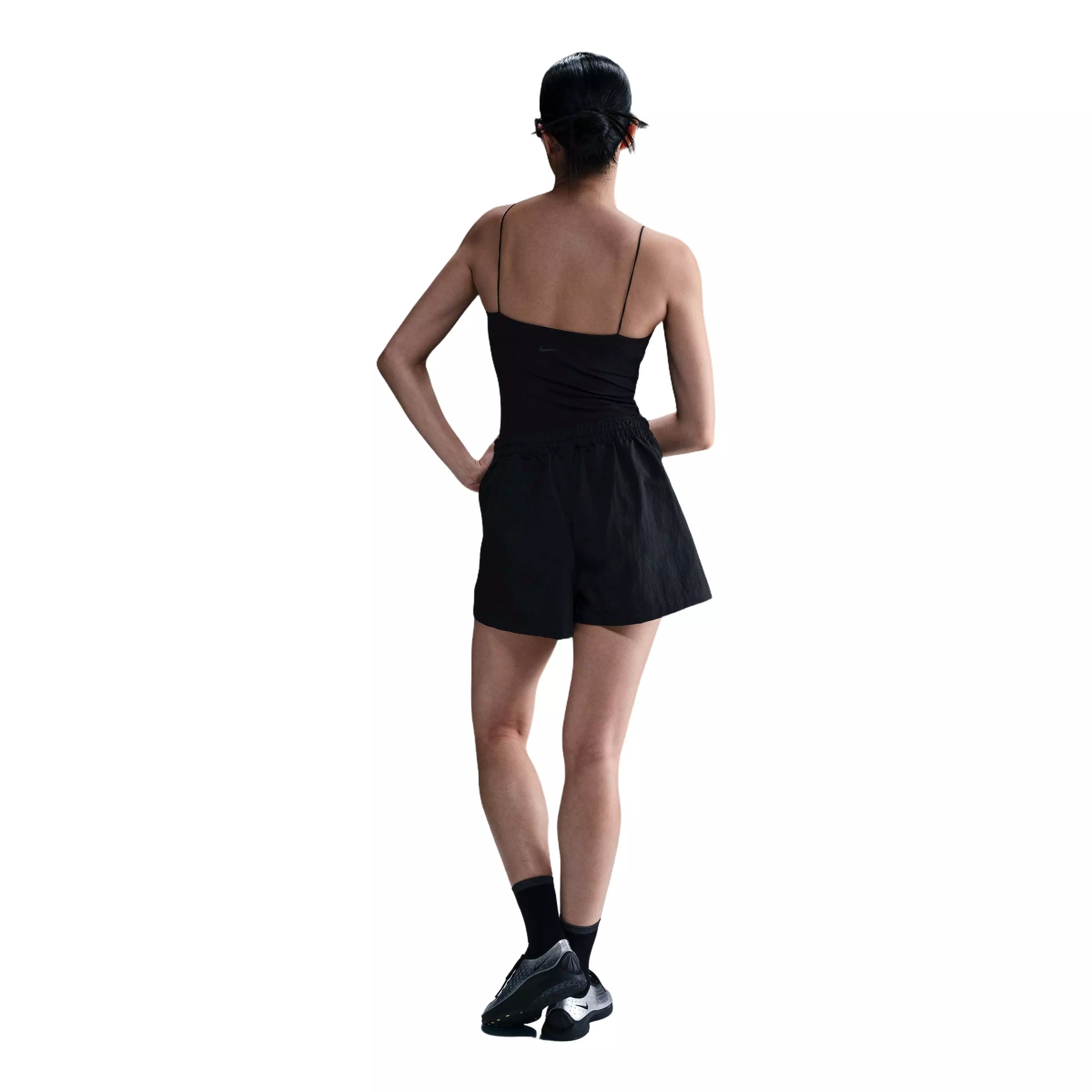 Nike Women's Sportswear Essential Woven Mid-Rise 3" Skort - BLACK