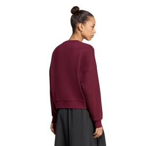 adidas Women's Essentials Small Logo Feelcozy Sweatshirt - Maroon - MAROON