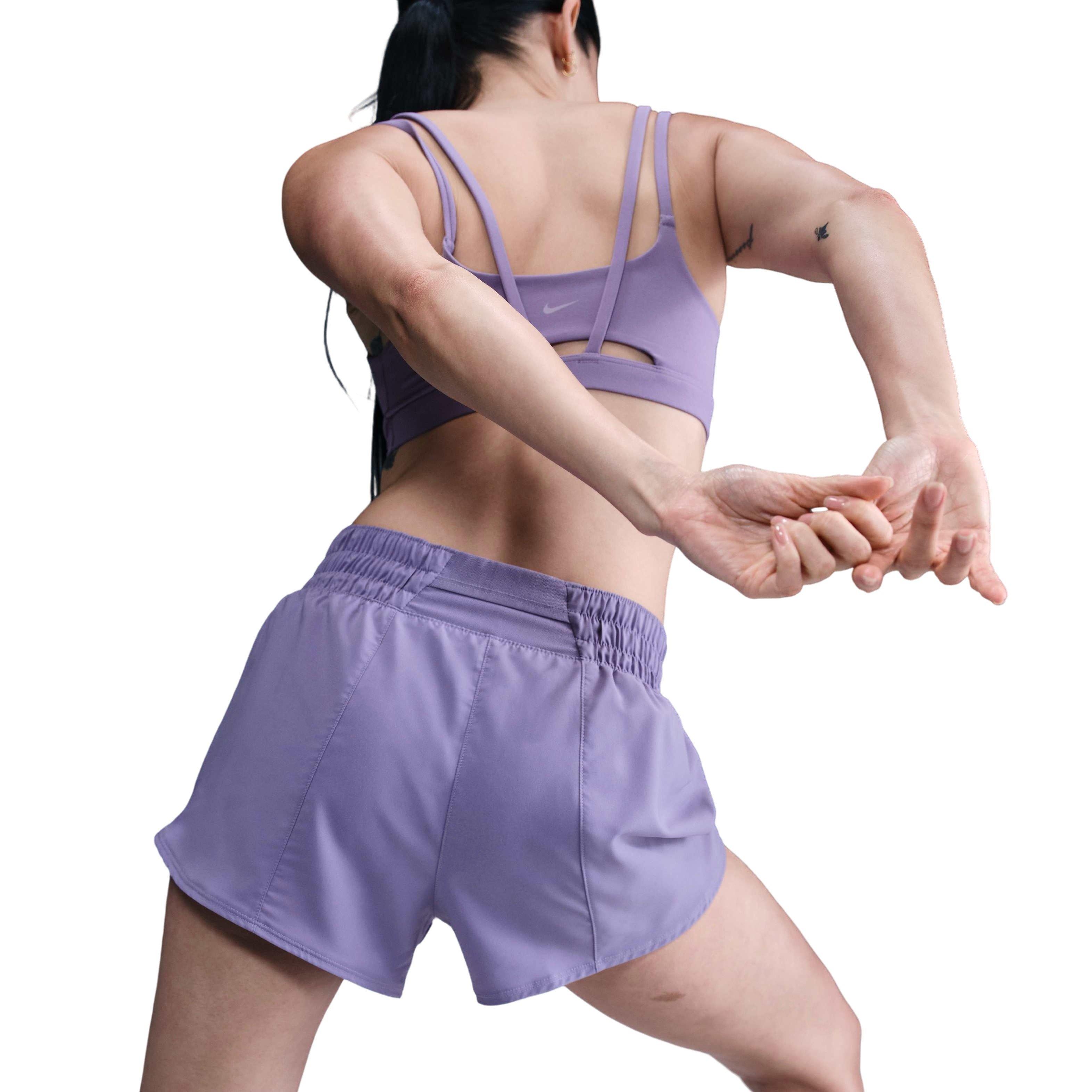 Nike Women's One Dri-FIT Mid-Rise 3" Brief-Lined Shorts - Purple - PURPLE Thumbnail View 2