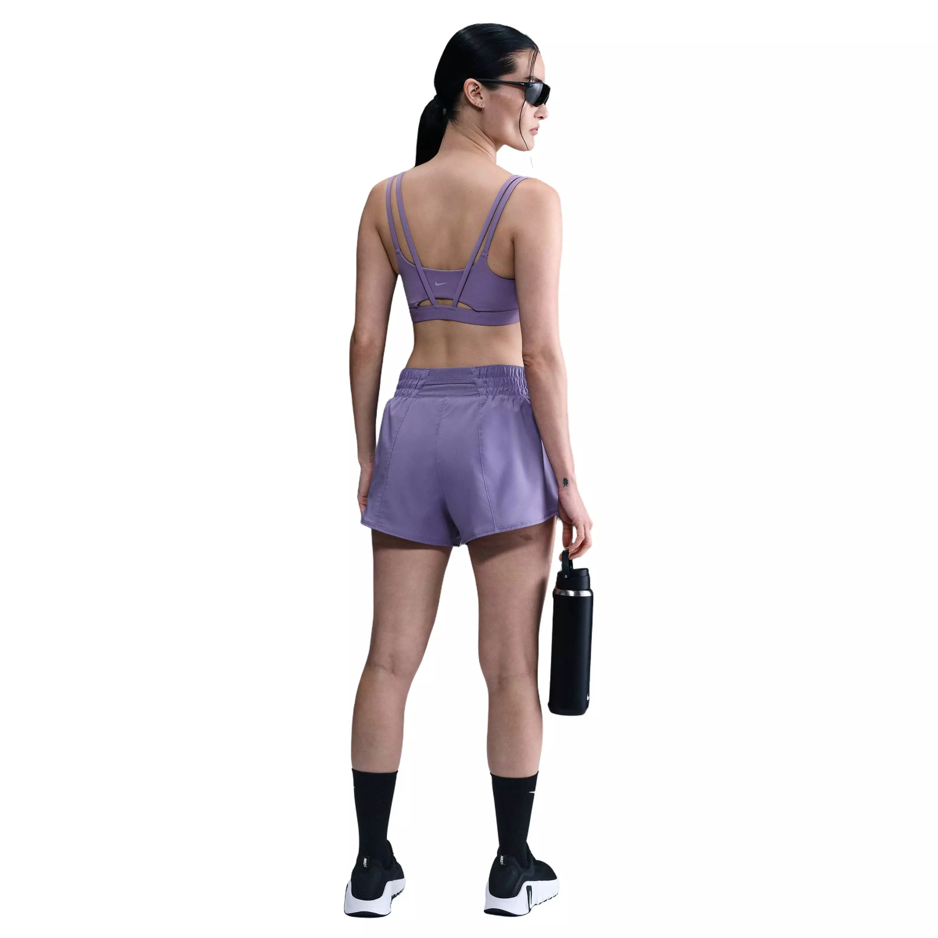 Nike Women's One Dri-FIT Mid-Rise 3" Brief-Lined Shorts - Purple - PURPLE