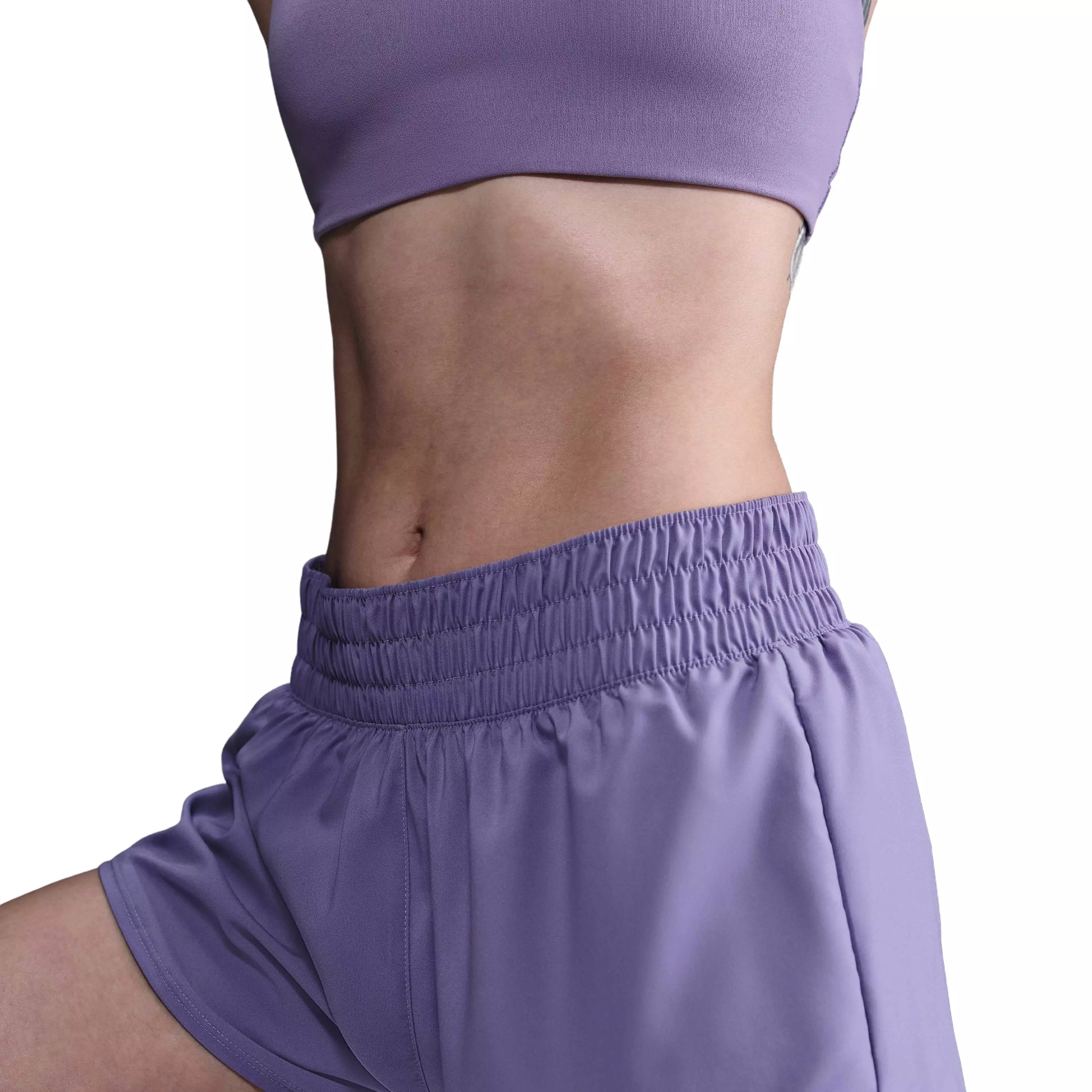 Nike Women's One Dri-FIT Mid-Rise 3" Brief-Lined Shorts - Purple - PURPLE